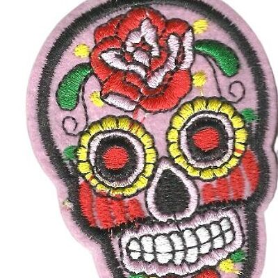 Mexican skulls iron-on fabric patch