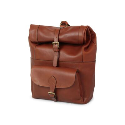 Leather backpack - brown