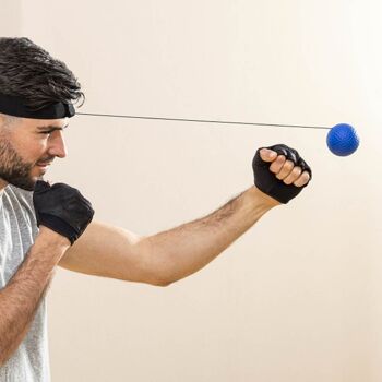 BALXING : Balles d'entraînement d'amélioration des réflexes et Coordination Oeil Main avec Bandeau Tour de tête et élastiques Sport de Vitesse Boxe Combat 2