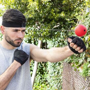 BALXING : Balles d'entraînement d'amélioration des réflexes et Coordination Oeil Main avec Bandeau Tour de tête et élastiques Sport de Vitesse Boxe Combat 3