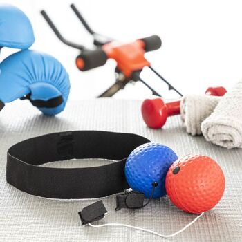 BALXING : Balles d'entraînement d'amélioration des réflexes et Coordination Oeil Main avec Bandeau Tour de tête et élastiques Sport de Vitesse Boxe Combat 6