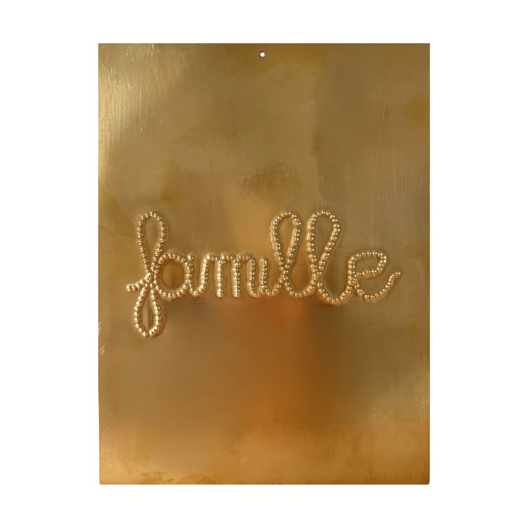 Decorazione murale targa in ottone martellato FAMILY