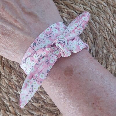 Bracciale sciarpa da donna in tessuto rosa, bracciale intercambiabile per orologio Liberty mitsi valeria rosa