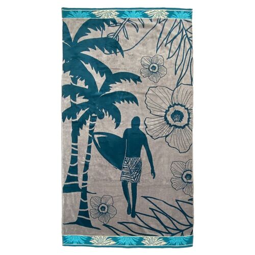 Serviette de plage éponge velours Jacquard DIXON 100x175cm