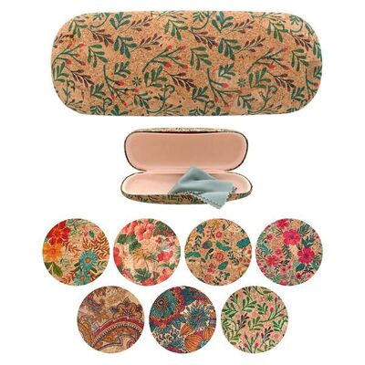 Cork glasses case