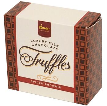 Boîte de luxe de 4 truffes brownies épicées au chocolat au lait