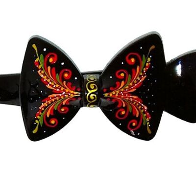 Hand painted decorated bow style hair clips