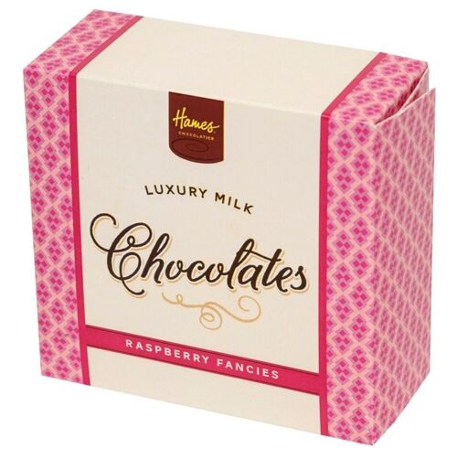 Luxury Box Of 4 Milk Chocolate Raspberry Fancies