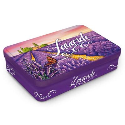 Caja de metal lavanda