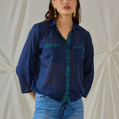 Camisa bohemia de algodón con bordado - Orice