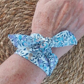 Bracelet foulard tissu lavande, foulard tissu bracelet montre lavande 1