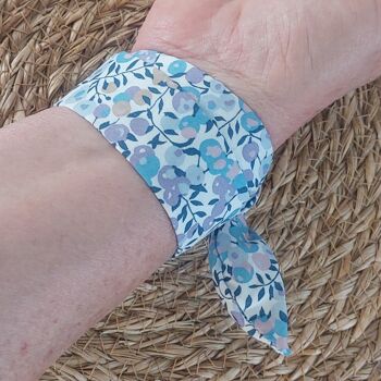 Bracelet foulard tissu lavande, foulard tissu bracelet montre lavande 2