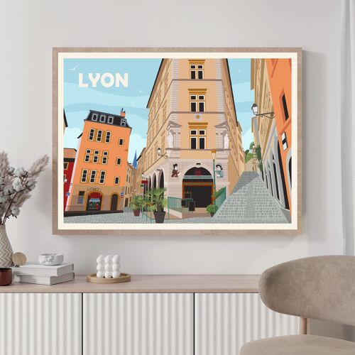 AFFICHE 18 CM PAR 24 CM LYON PLACE DE LA TRINITÉ