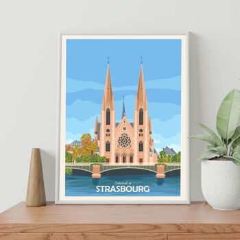 AFFICHE 18 CM PAR 24 CM STRASBOURG CATHÉDRALE