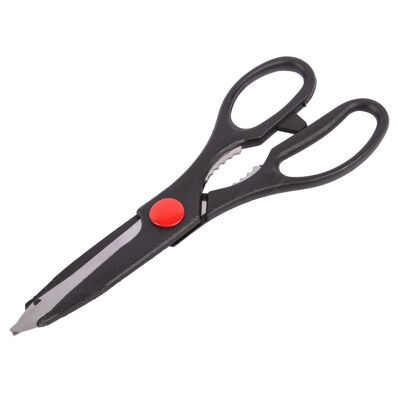Black 21.5cm Stainless Steel Multifunctional Kitchen Scissors - By Ashley