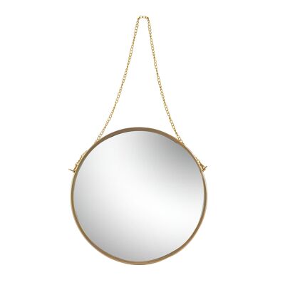 Harbour Housewares Round Framed Wall Mirror - Gold Chain - 40cm - Gold
