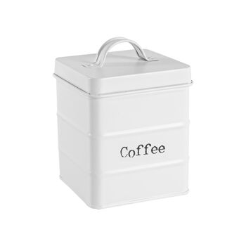 Boîte de rangement à café vintage Harbor Housewares - Blanc mat 1