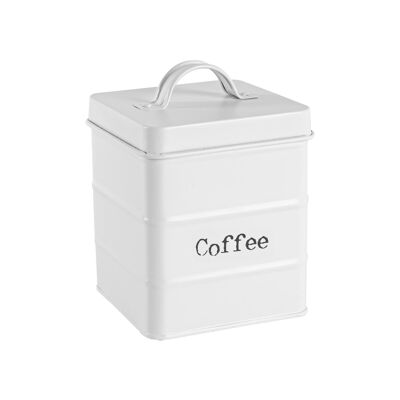 Boîte de rangement à café vintage Harbor Housewares - Blanc mat