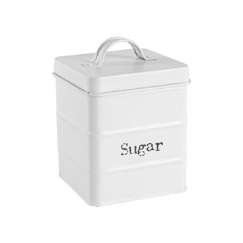 Boîte de rangement pour sucre vintage Harbour Housewares - Blanc mat 1