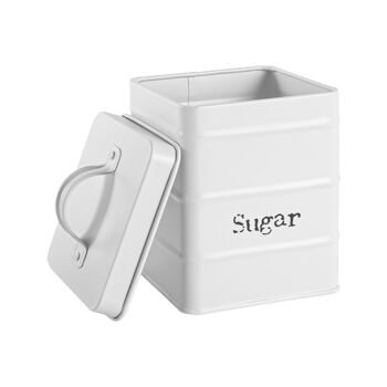 Boîte de rangement pour sucre vintage Harbour Housewares - Blanc mat 4