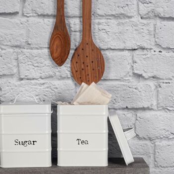 Boîte de rangement pour sucre vintage Harbour Housewares - Blanc mat 6