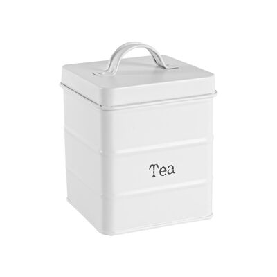Contenitore per tè vintage Harbour Housewares - Bianco opaco