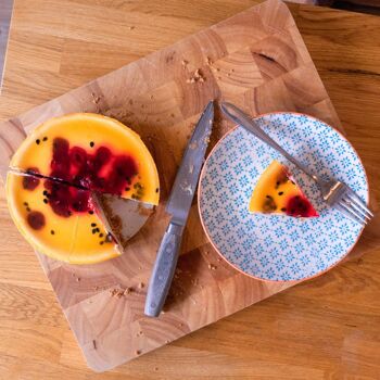Nicola Spring Assiette à Dessert à Motifs - 180 mm - Bleu et Orange 3