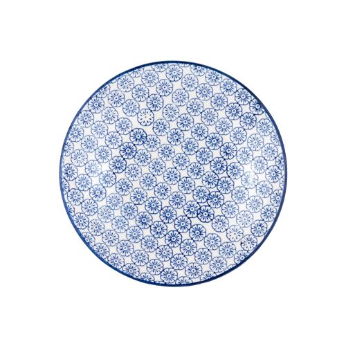 Nicola Spring Patterned Dessert Side Plate - 180mm - Blue Flower