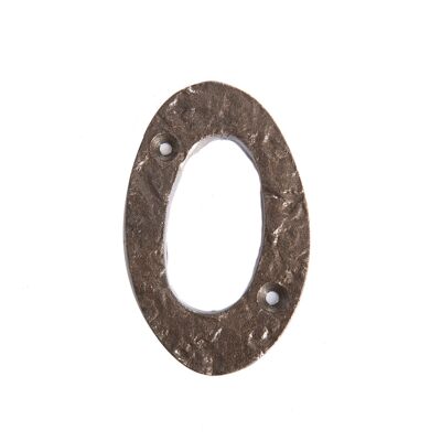 Number 0 80mm Rustic Cast Iron House Number - By Hammer & Tongs