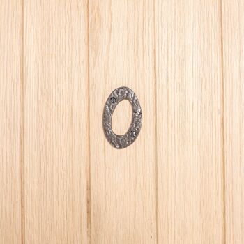 Numéro 0 Noir 80 mm Numéro de maison en fer rustique – Par Hammer & Tongs 2