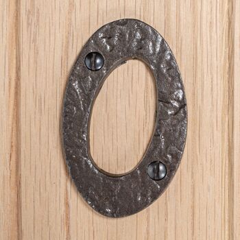Numéro 0 Noir 80 mm Numéro de maison en fer rustique – Par Hammer & Tongs 3