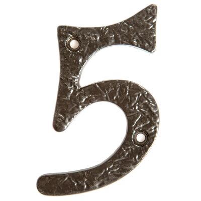 Number 5 80mm Rustic Cast Iron House Number - By Hammer & Tongs
