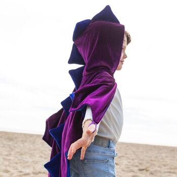 La cape de déguisement dragon en velours bleu & violet 7