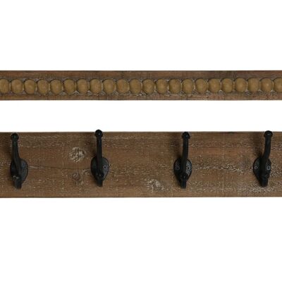 Wandgarderobe aus Holz und Metall, 67 x 17 x 27, braune Kugeln, PP212670