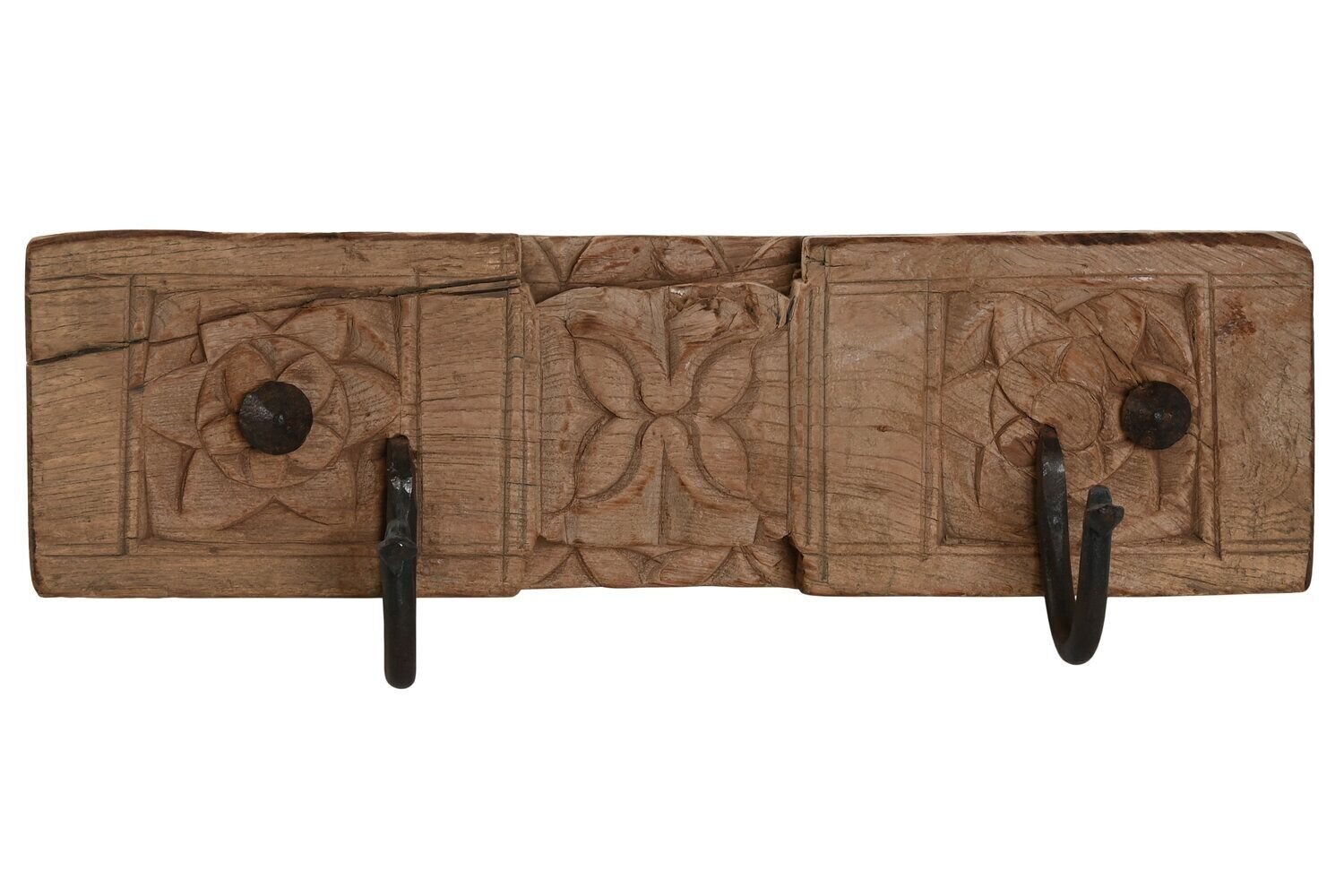 Wandgarderobe aus geschnitztem Holz, 35 x 10 x 12, Sortiment LD213753