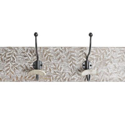 WALL COAT RACK WITH IRON HANDLE 76X14X21 CARVED PP209097