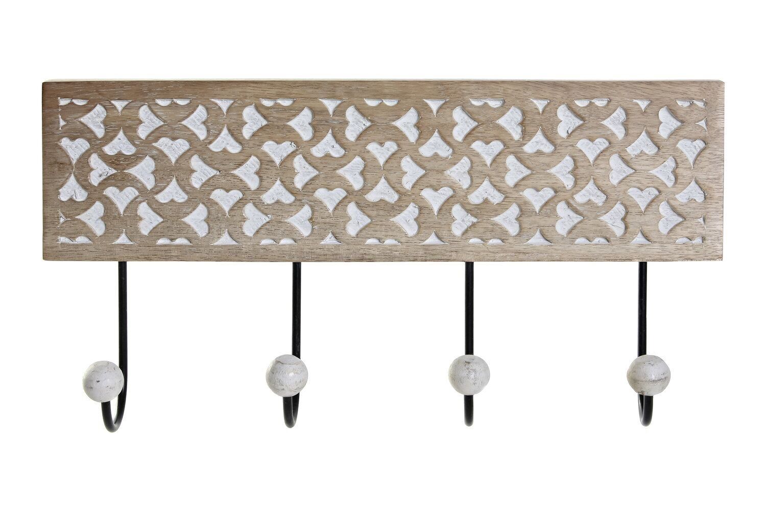 Wandgarderobe mit Metallgriff, 38 x 6 x 19 cm, Braun, LD196776