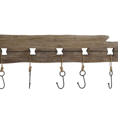 PAULOWNIA METAL WALL COAT RACK 99X3X31 3 HOOKS LM210921