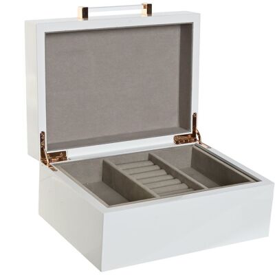 MDF ACRYLIC JEWELRY BOX 20X15.5X9.5 WHITE LACQUER JO213049