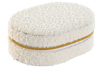 BOITE A BIJOUX POLYESTER 15,5X10,5X6 BOUCLE BLANC JO209898 4