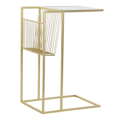 METAL MIRROR MAGAZINE RACK 48X35X71 GOLDEN MB194910