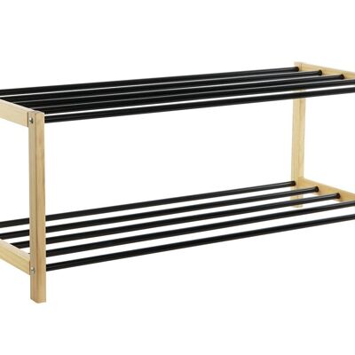 PINE STEEL SHOE RACK 80X31X32 BLACK MB210791