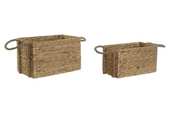 PANIER SET 2 CORDE FIBRE 40X25X25 NATUREL DC209062 1