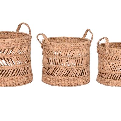 BASKET SET 3 METAL FIBER 36X36X37 NATURAL DC211860