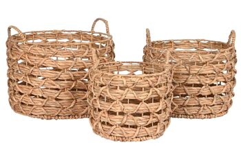 PANIER SET 3 JACINTHE D'EAU 44X44X38 37X27 30X24 DC211070 4