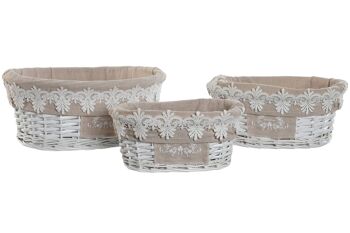 PANIER SET 3 TISSU OSIER 36X29X15 BLANC DC213777 4