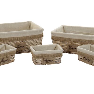 BASKET SET 5 POLYESTER COTTON 48X40X22 HOME DC211518