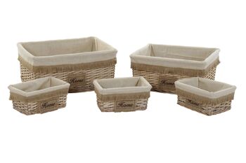 PANIER SET 5 POLYESTER COTON 48X40X22 MAISON DC211518 1