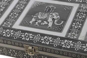 COFFRET A BIJOUX BOIS ALUMINIUM 27,5X20X5,4 ELEPHANT JO208310 4