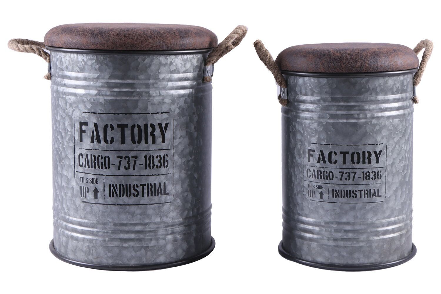 TRUNK SET 2 METAL PU 37X37X50 31X45 SILVER MB209804